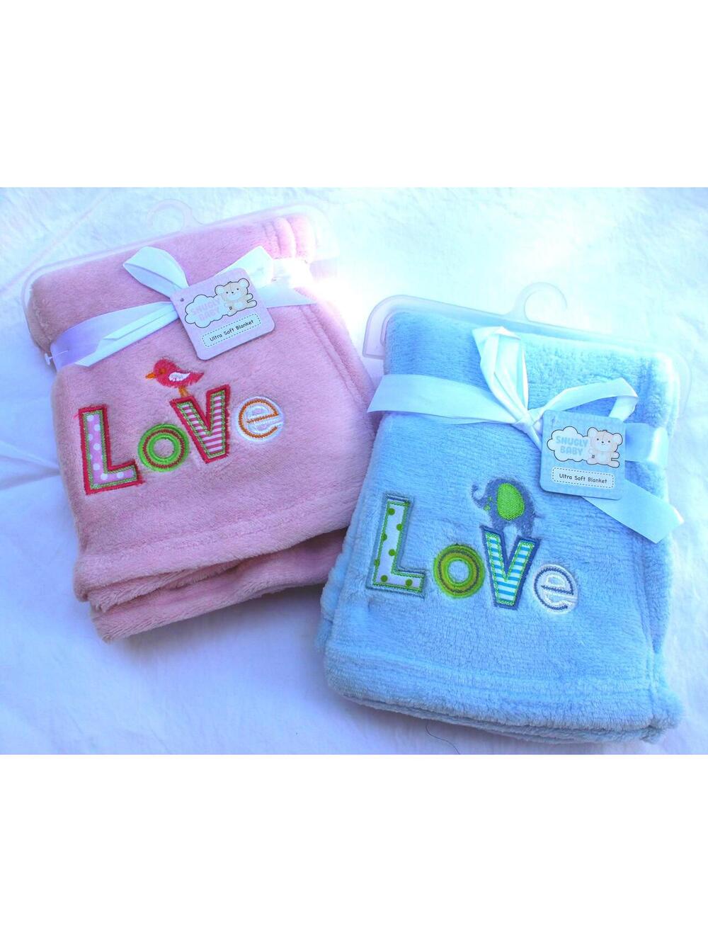 NEW SNUGLY BABY ULTRA SOFT FLEECE BLANKET 30” x 40” BLUE ELEPHANT or PINK BIRDIE